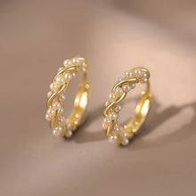 Load image into Gallery viewer, Amalina Faux Pearl Wrap Hoop Earrings - Serenity Handmade Jewelry