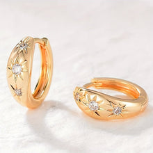 Load image into Gallery viewer, Darma Delicate Sun Hoop Earrings - Serenity Handmade Jewelry