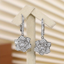 Load image into Gallery viewer, Flower Shape Hook Earrings Full Of Shiny Zircon For Women Daily Casual Fine Jewelry Lover Gift - Serenity Handmade Jewelry