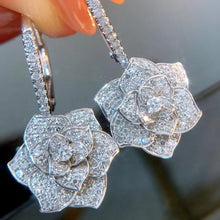 Load image into Gallery viewer, Flower Shape Hook Earrings Full Of Shiny Zircon For Women Daily Casual Fine Jewelry Lover Gift - Serenity Handmade Jewelry