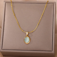 Load image into Gallery viewer, Golden Opal Elegance Pendant Necklace - Serenity Handmade Jewelry