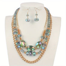 Load image into Gallery viewer, Azura Multilayer Crystal Necklace & Earrings Set - Serenity Handmade Jewelry