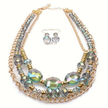 Load image into Gallery viewer, Azura Multilayer Crystal Necklace & Earrings Set - Serenity Handmade Jewelry