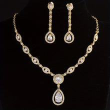 Load image into Gallery viewer, Brandi 18K Gold Plated Droplet Earring & Necklace Set - Serenity Handmade Jewelry