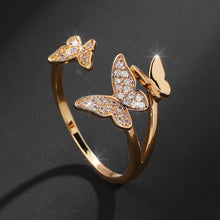 Load image into Gallery viewer, Claribel 18K Gold Plated Butterfly Ring - Serenity Handmade Jewelry