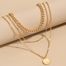 Load image into Gallery viewer, Cordelia Circular Pendant Layered Necklace - Serenity Handmade Jewelry