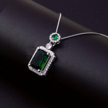 Load image into Gallery viewer, Emmelina Zircon Square Pendant Necklace - Serenity Handmade Jewelry
