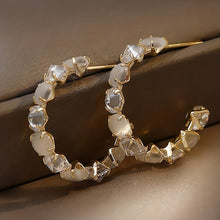 Load image into Gallery viewer, Evangeline Rhinestone Decor Hoops - Serenity Handmade Jewelry