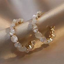 Load image into Gallery viewer, Evangeline Rhinestone Decor Hoops - Serenity Handmade Jewelry