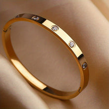 Load image into Gallery viewer, Fabienne 18K Gold Plated Rhinestone Bangle - Serenity Handmade Jewelry