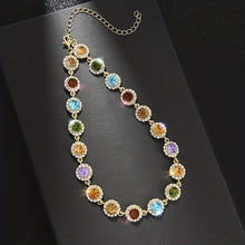 Load image into Gallery viewer, Gaia Colorful Rhinestone Necklace - Serenity Handmade Jewelry