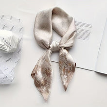 Load image into Gallery viewer, Goldie Dotted Flower Satin Scarf - Serenity Handmade Jewelry