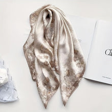 Load image into Gallery viewer, Goldie Dotted Flower Satin Scarf - Serenity Handmade Jewelry