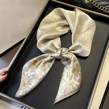 Load image into Gallery viewer, Goldie Dotted Flower Satin Scarf - Serenity Handmade Jewelry