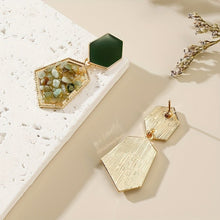 Load image into Gallery viewer, Hexagon Avocado Dangle Earrings - Serenity Handmade Jewelry