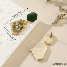 Load image into Gallery viewer, Hexagon Avocado Dangle Earrings - Serenity Handmade Jewelry