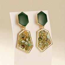 Load image into Gallery viewer, Hexagon Avocado Dangle Earrings - Serenity Handmade Jewelry