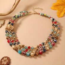 Load image into Gallery viewer, Oriana Tri-Layer Statement Bib Necklace - Serenity Handmade Jewelry