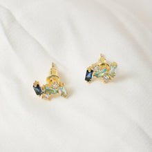 Load image into Gallery viewer, Orlova Blue Zircon Stud Earrings - Serenity Handmade Jewelry