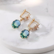 Load image into Gallery viewer, Tara Tourmaline Oval Inlaid Earrings - Serenity Handmade Jewelry