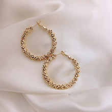 Load image into Gallery viewer, Watch Me Sparkle 18K Gold Plated Hoops - Serenity Handmade Jewelry