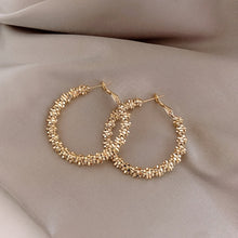 Load image into Gallery viewer, Watch Me Sparkle 18K Gold Plated Hoops - Serenity Handmade Jewelry