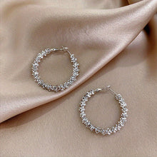 Load image into Gallery viewer, Watch Me Sparkle 18K Gold Plated Hoops - Serenity Handmade Jewelry