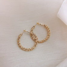 Load image into Gallery viewer, Watch Me Sparkle 18K Gold Plated Hoops - Serenity Handmade Jewelry