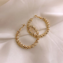Load image into Gallery viewer, Watch Me Sparkle 18K Gold Plated Hoops - Serenity Handmade Jewelry