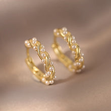 Load image into Gallery viewer, Amalina Faux Pearl Wrap Hoop Earrings - Serenity Handmade Jewelry
