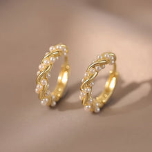 Load image into Gallery viewer, Amalina Faux Pearl Wrap Hoop Earrings - Serenity Handmade Jewelry
