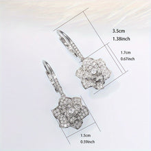 Load image into Gallery viewer, Flower Shape Hook Earrings Full Of Shiny Zircon For Women Daily Casual Fine Jewelry Lover Gift - Serenity Handmade Jewelry

