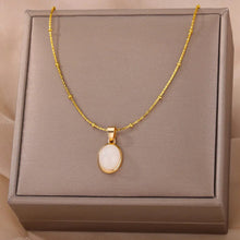 Load image into Gallery viewer, Golden Opal Elegance Pendant Necklace - Serenity Handmade Jewelry
