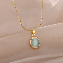 Load image into Gallery viewer, Golden Opal Elegance Pendant Necklace - Serenity Handmade Jewelry
