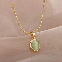 Load image into Gallery viewer, Golden Opal Elegance Pendant Necklace - Serenity Handmade Jewelry
