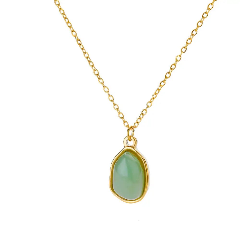 Golden Opal Elegance Pendant Necklace - Serenity Handmade Jewelry