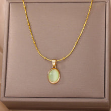 Load image into Gallery viewer, Golden Opal Elegance Pendant Necklace - Serenity Handmade Jewelry
