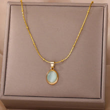 Load image into Gallery viewer, Golden Opal Elegance Pendant Necklace - Serenity Handmade Jewelry
