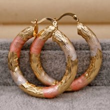 Load image into Gallery viewer, Leverback Hoop Earrings Chunky O-Shaped Earrings - Serenity Handmade Jewelry
