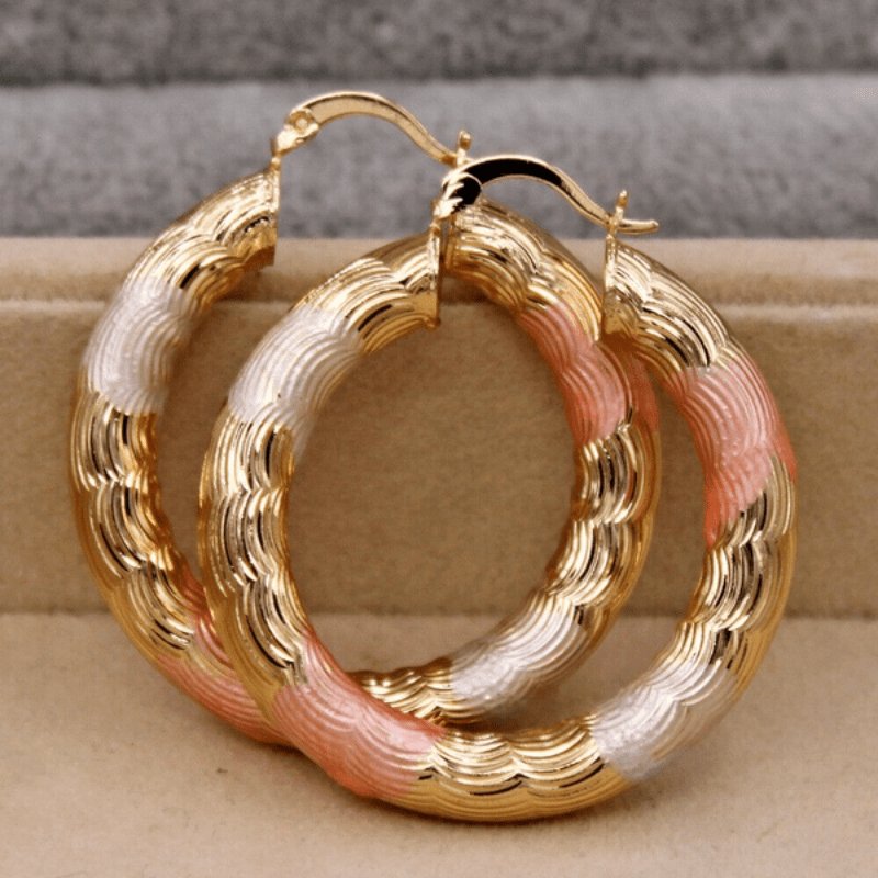 Leverback Hoop Earrings Chunky O-Shaped Earrings - Serenity Handmade Jewelry