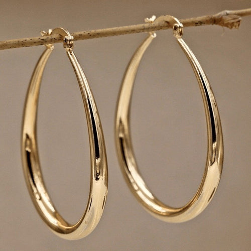 Miriam Oval Hoop Earrings - Serenity Handmade Jewelry