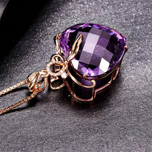 Load image into Gallery viewer, 14K Gold Plated Amethyst Heart Necklace - Serenity Handmade Jewelry
