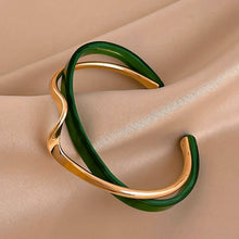 Load image into Gallery viewer, 18K Gold Plated Victoria Wave Bangle - Serenity Handmade Jewelry
