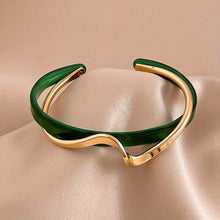 Load image into Gallery viewer, 18K Gold Plated Victoria Wave Bangle - Serenity Handmade Jewelry
