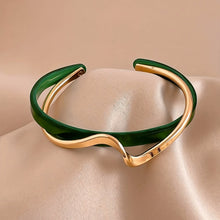 Load image into Gallery viewer, 18K Gold Plated Victoria Wave Bangle - Serenity Handmade Jewelry
