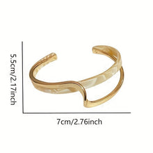 Load image into Gallery viewer, 18K Gold Plated Victoria Wave Bangle - Serenity Handmade Jewelry
