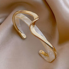 Load image into Gallery viewer, 18K Gold Plated Victoria Wave Bangle - Serenity Handmade Jewelry
