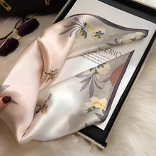 Load image into Gallery viewer, Amelia Floral Elegance Mulberry Silk Scarf - Serenity Handmade Jewelry
