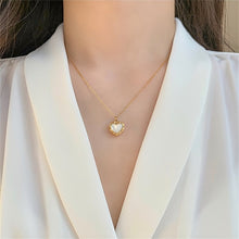 Load image into Gallery viewer, Ari 18K Gold Plated Heart Shell Necklace - Serenity Handmade Jewelry
