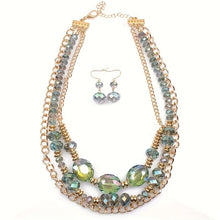 Load image into Gallery viewer, Azura Multilayer Crystal Necklace &amp; Earrings Set - Serenity Handmade Jewelry
